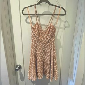 XS Kimchi Blue Sundress, Peach and White